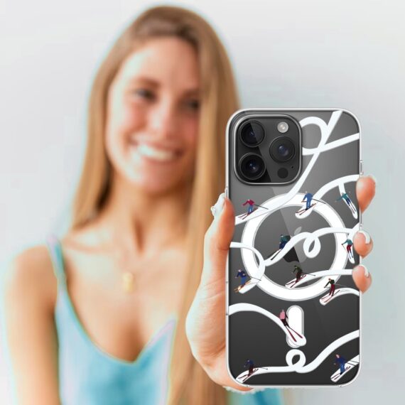 Etui do iPhone 16 Pro Max z MagSafe, Zimowa Magia, Narciarskie wiraże, przeźroczyste 16 pro-4