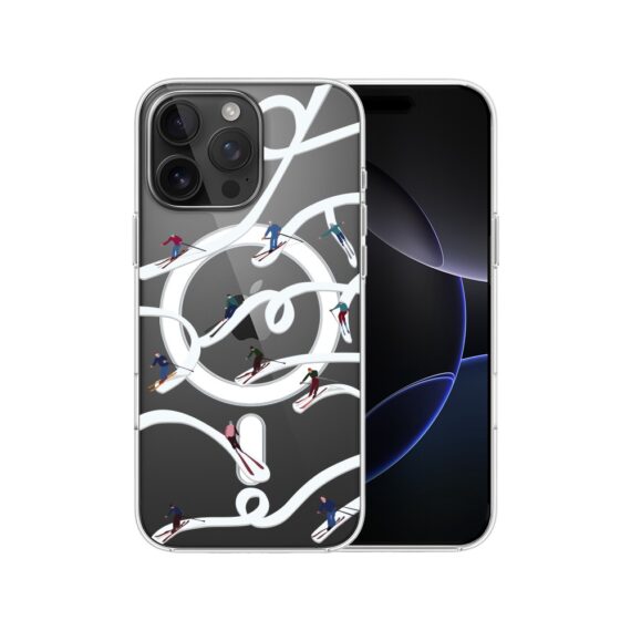 Etui do iPhone 16 Pro Max z MagSafe, Zimowa Magia, Narciarskie wiraże, przeźroczyste 16 pro