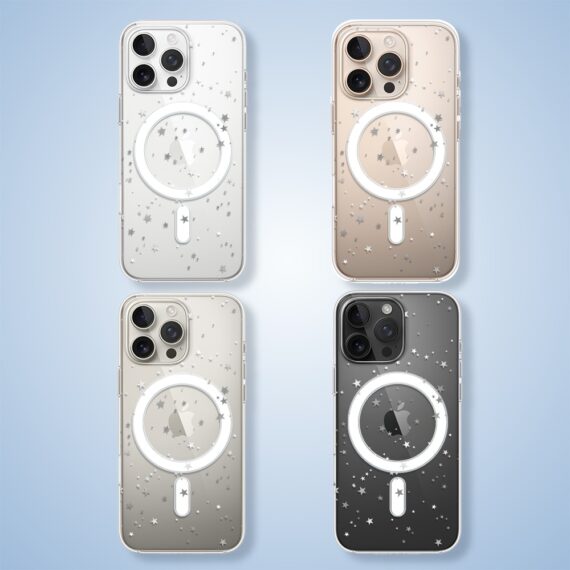 Etui do iPhone 16 Pro Max z MagSafe, Zimowa Magia, Szampańskie gwiazdki, przeźroczyste 16 pro-2