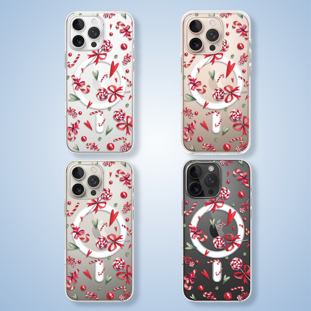 Etui do iPhone 16 Pro Max z MagSafe, cukierki świąteczne, przeźroczyste 16 pro-2