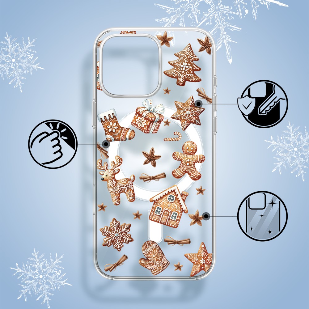 Etui do iPhone 16 Pro Max z MagSafe, magia pierniczków, przeźroczyste 16 pro-1