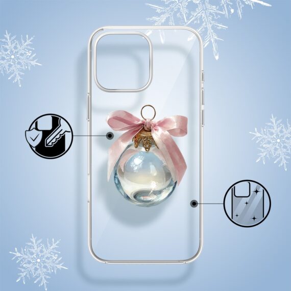 Etui do iPhone 16 Pro, Przytulne święta, Kryształowa bombka, przeźroczyste1