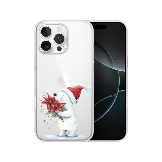 Etui do iPhone 16 Pro, Przytulne święta, Miś świąteczny, przeźroczyste7