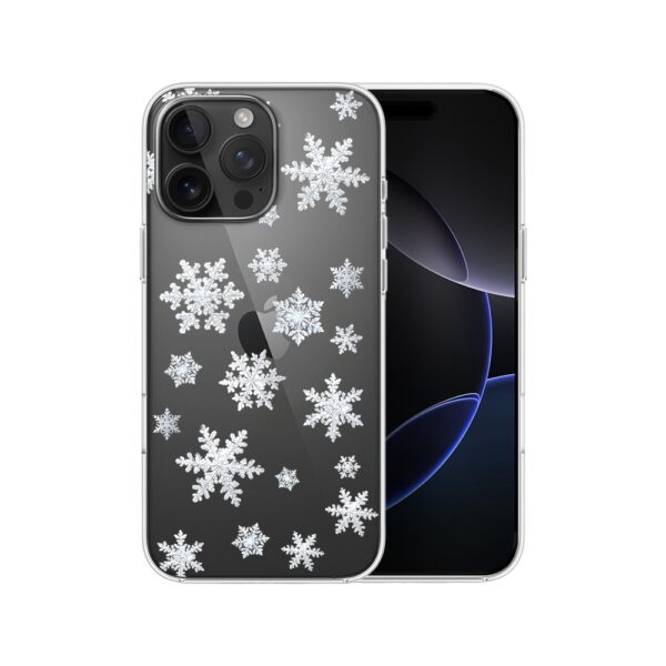 Etui do iPhone 16 Pro Max, Zimowa Magia, Delikatne płatki śniegu, przeźroczyste