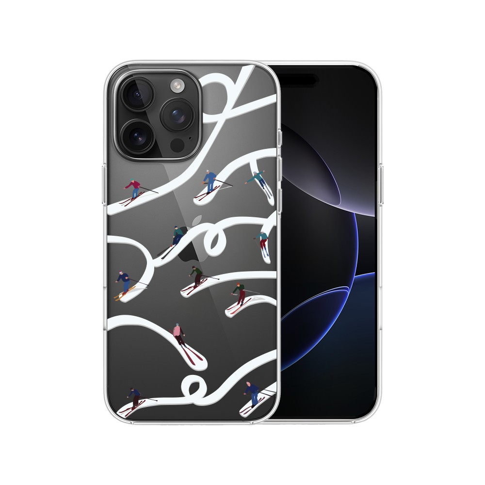 Etui do iPhone 16 Pro Max, Zimowa Magia, Narciarskie wiraże, przeźroczyste