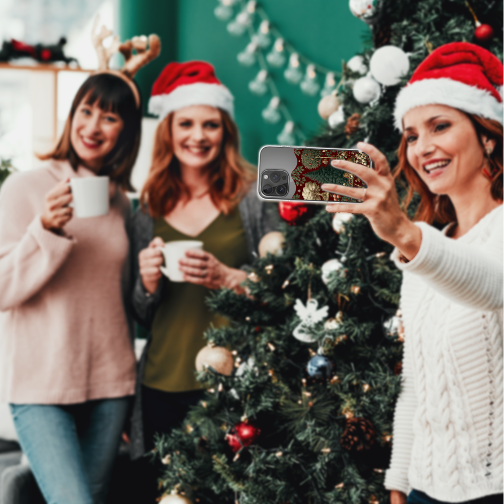 Etui do iPhone 16 Pro, Zimowa Magia, Świąteczny las, przeźroczyste6