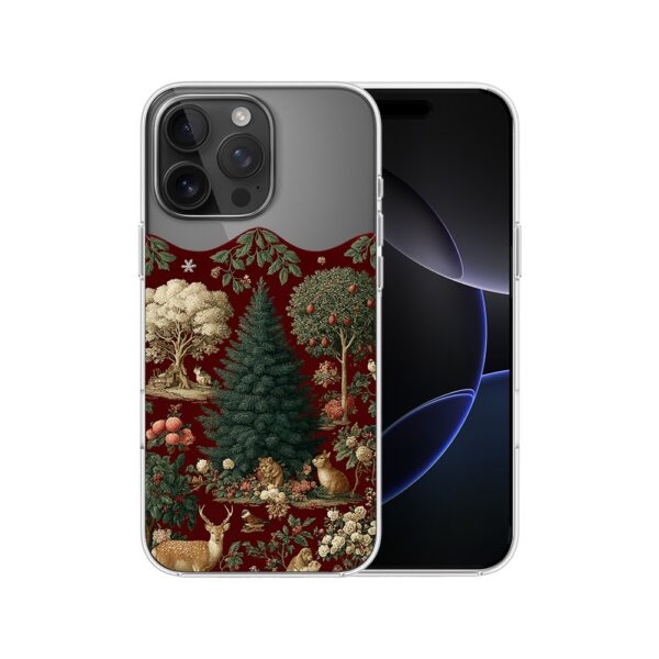Etui do iPhone 16 Pro Max, Zimowa Magia, Świąteczny las, przeźroczyste