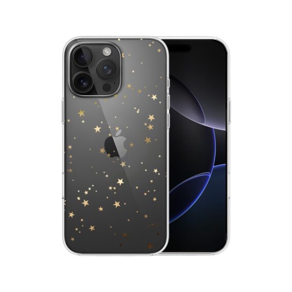 Etui do iPhone 16 Pro, Zimowa Magia, Złote gwiazdki, przeźroczyste7