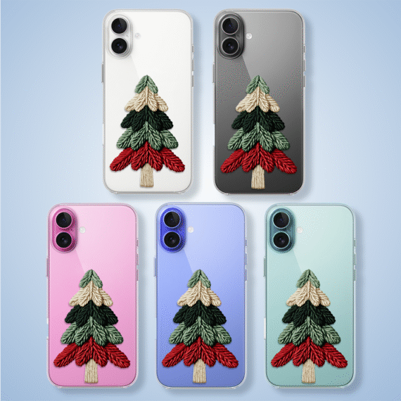 Etui do iPhone 16, Przytulne święta, Dziana choinka, przeźroczyste3