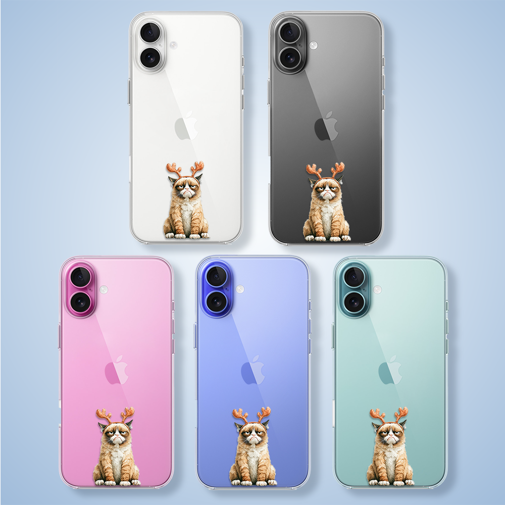 Etui do iPhone 16, Przytulne święta, Kot który nie chciał być reniferem, przeźroczyste3