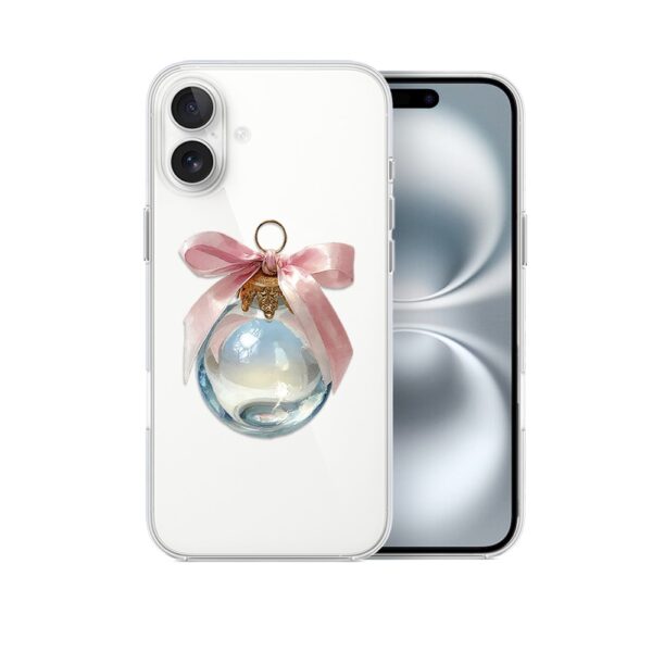 Etui do iPhone 16 Plus, Przytulne święta, Kryształowa bombka, przeźroczyste