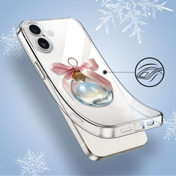 Etui do iPhone 16, Przytulne święta, Kryształowa bombka, przeźroczyste4