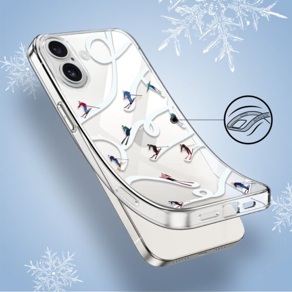 Etui do iPhone 16, Zimowa Magia, Narciarskie wiraże, przeźroczyste4