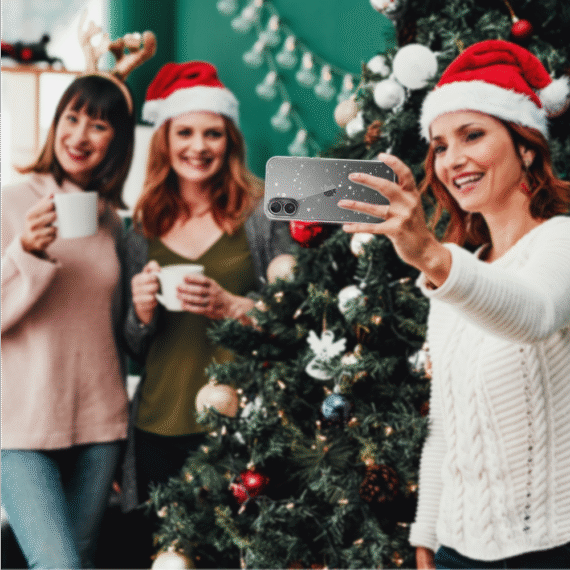 Etui do iPhone 16, Zimowa Magia, Szampańskie gwiazdki, przeźroczyste6