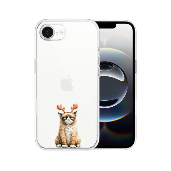 Etui do iPhone 16e, Przytulne święta, Kot który nie chciał być reniferem, przeźroczyste