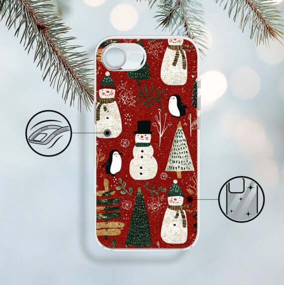 Etui do iPhone 16e, Przytulne święta, Rustykalna świąteczna kraina (1)