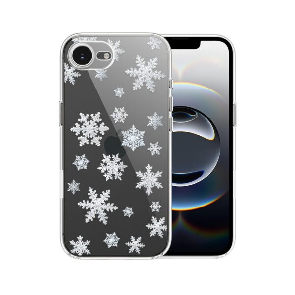 Etui do iPhone 16e, Zimowa Magia, Delikatne płatki śniegu, przeźroczyste