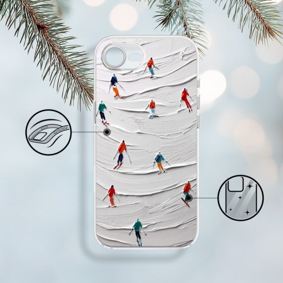 Etui do iPhone 16e, Zimowa Magia, Narciarski obraz (2)
