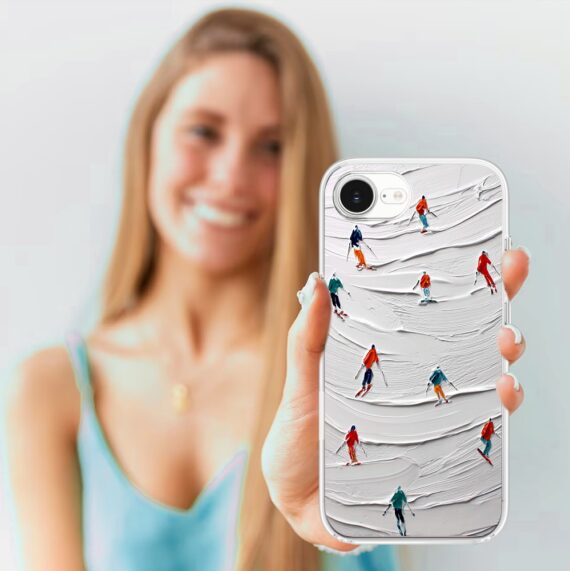 Etui do iPhone 16e, Zimowa Magia, Narciarski obraz (5)
