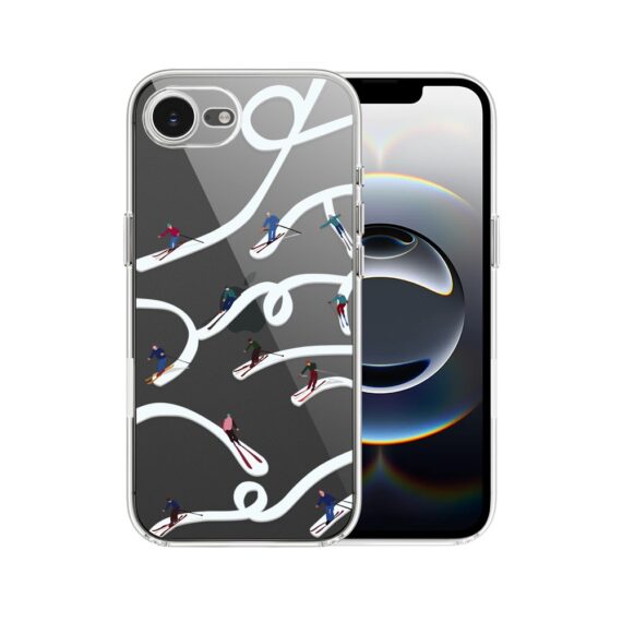 Etui do iPhone 16e, Zimowa Magia, Narciarskie wiraże, przeźroczyste (5)