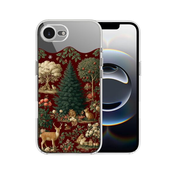 Etui do iPhone 16e, Zimowa Magia, Świąteczny las, przeźroczyste