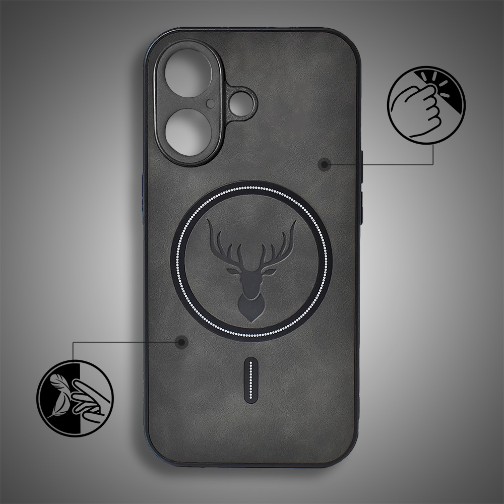 Etui do iPhone 17 Alcantara MagSafe Cover, przyjemne w dotyku, czarne (7)