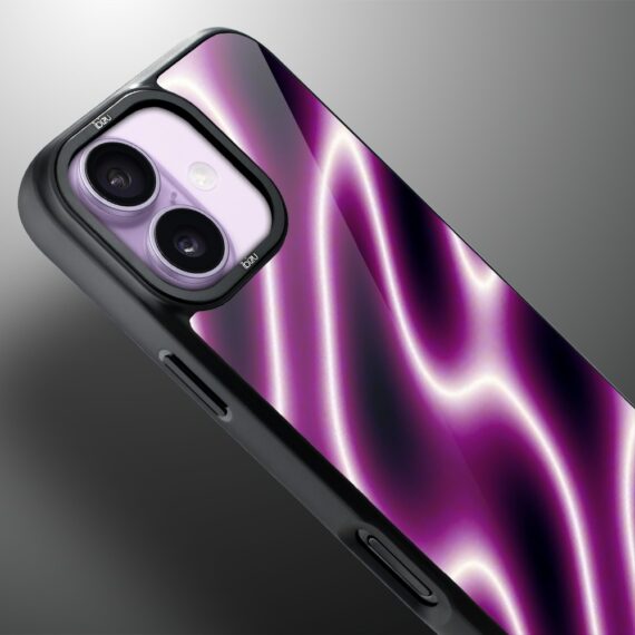 Etui do iPhone 17 BIZU DropGuard Matt z MagSafe, Twilight Dreams, Neonowa fala3