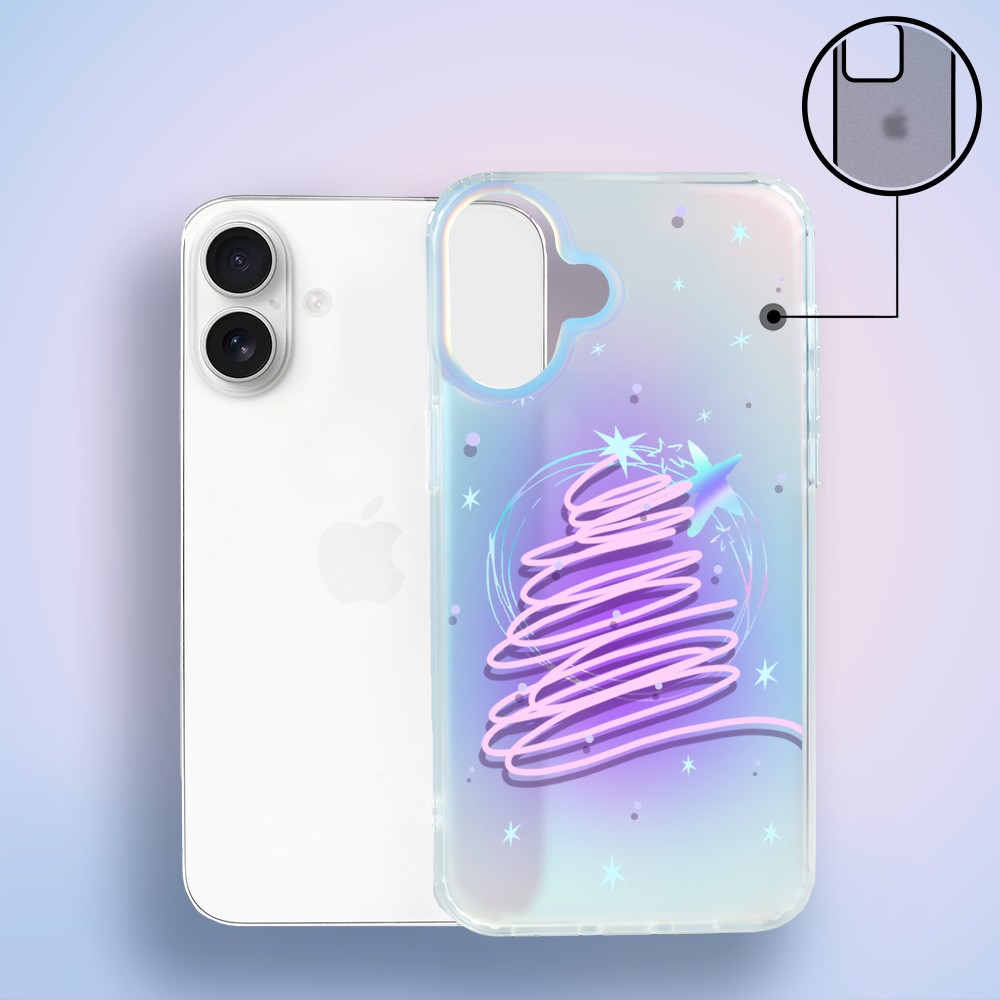 Etui do iPhone 17, Christmas, neonowa choinka, zmieniające kolor 17-1