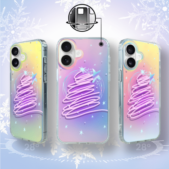 Etui do iPhone 17, Christmas, neonowa choinka, zmieniające kolor 17-2