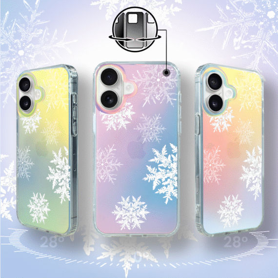 Etui do iPhone 17, Christmas, płatki śniegu, zmieniające kolor 17-2
