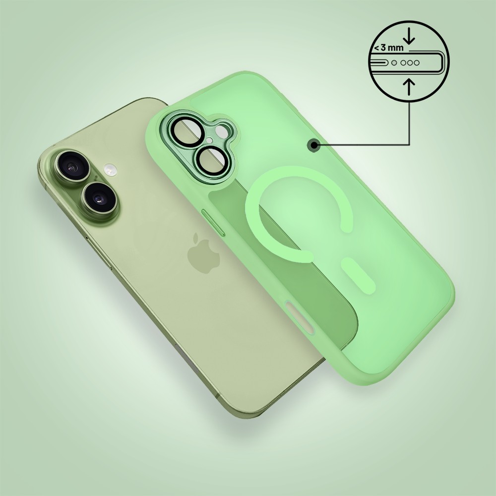 Etui do iPhone 17 Color Flush z Magsafe, z osłoną aparatu, jasna zieleń (1)