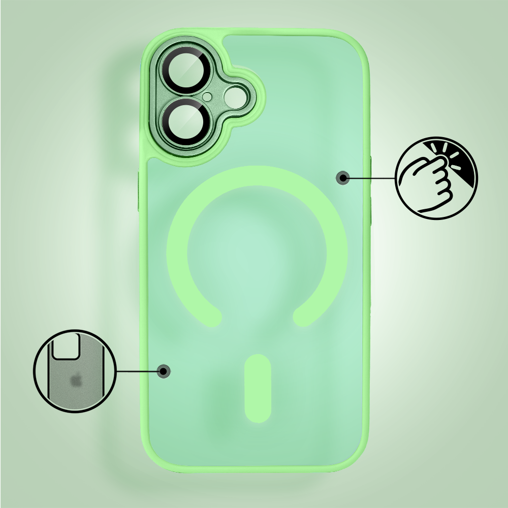 Etui do iPhone 17 Color Flush z Magsafe, z osłoną aparatu, jasna zieleń (8)
