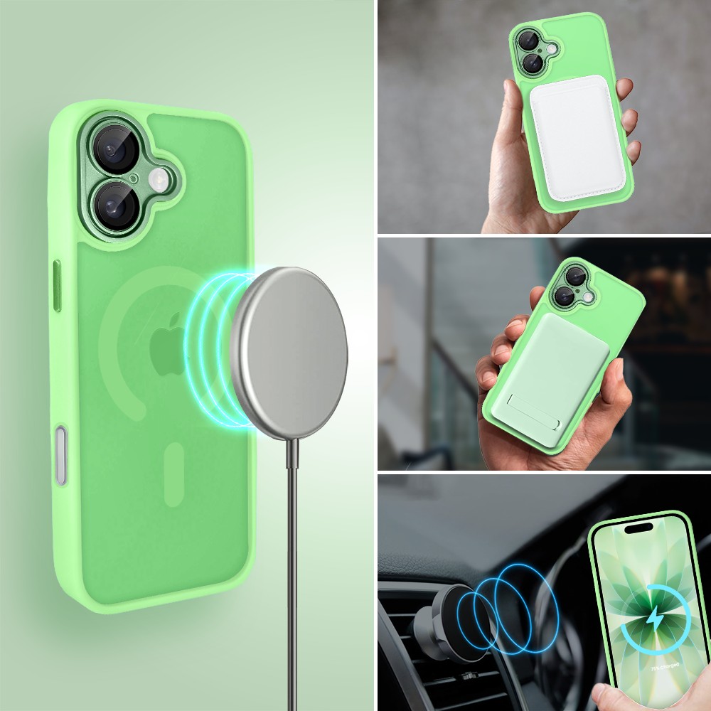 Etui do iPhone 17 Color Flush z Magsafe, z osłoną aparatu, jasna zieleń (9)