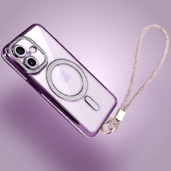 Etui do iPhone 17 Diadem Glow, błyszczące z MagSafe, przeźroczyste, purpurowe (4)