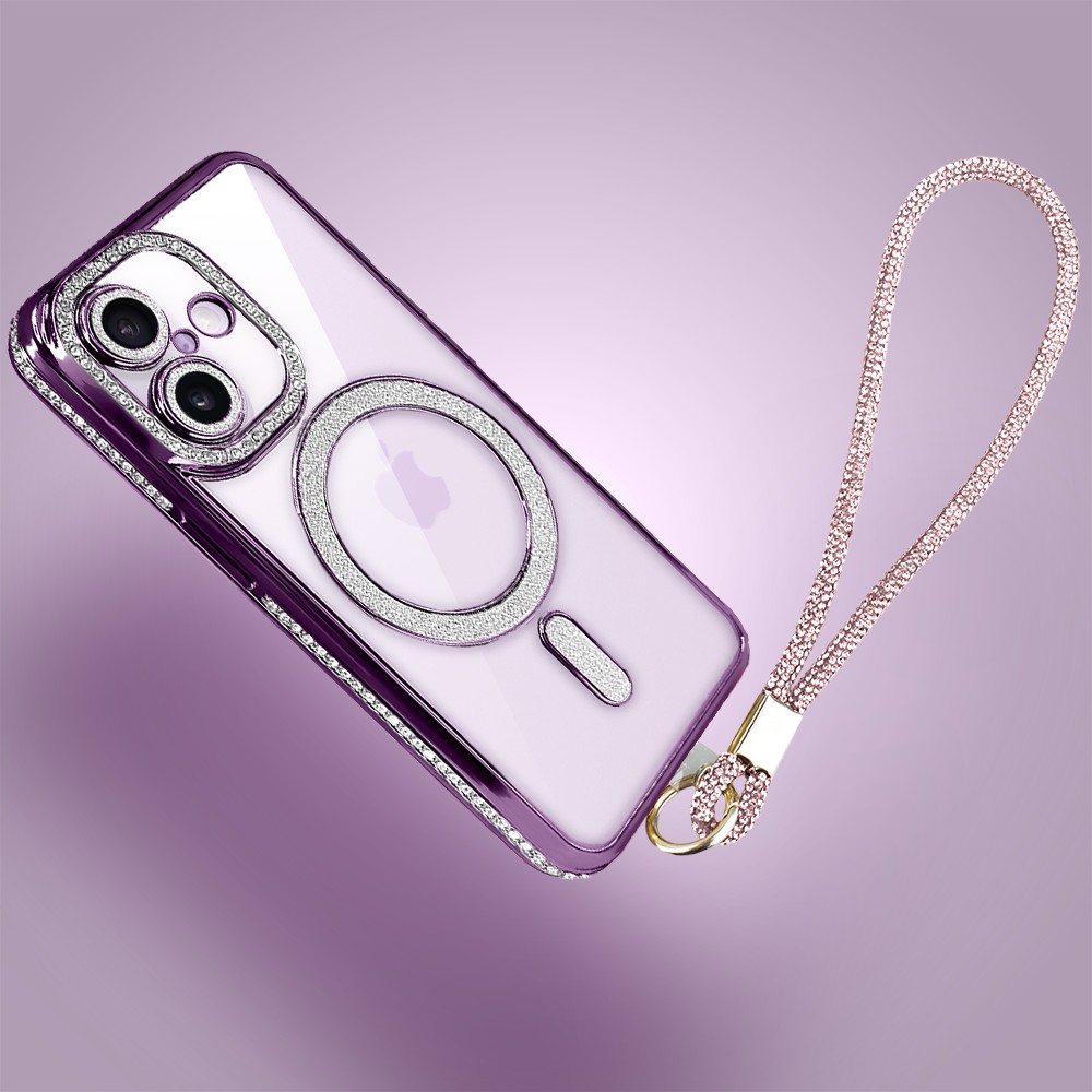 Etui do iPhone 17 Diadem Glow, błyszczące z MagSafe, przeźroczyste, purpurowe (4)