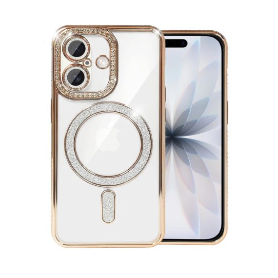 Etui do iPhone 17 Diadem Glow, błyszczące z MagSafe, przeźroczyste, złote (1)