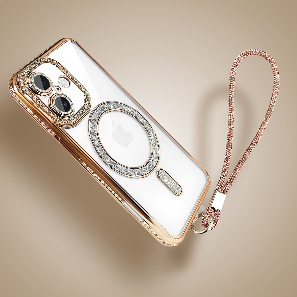 Etui do iPhone 17 Diadem Glow, błyszczące z MagSafe, przeźroczyste, złote (5)