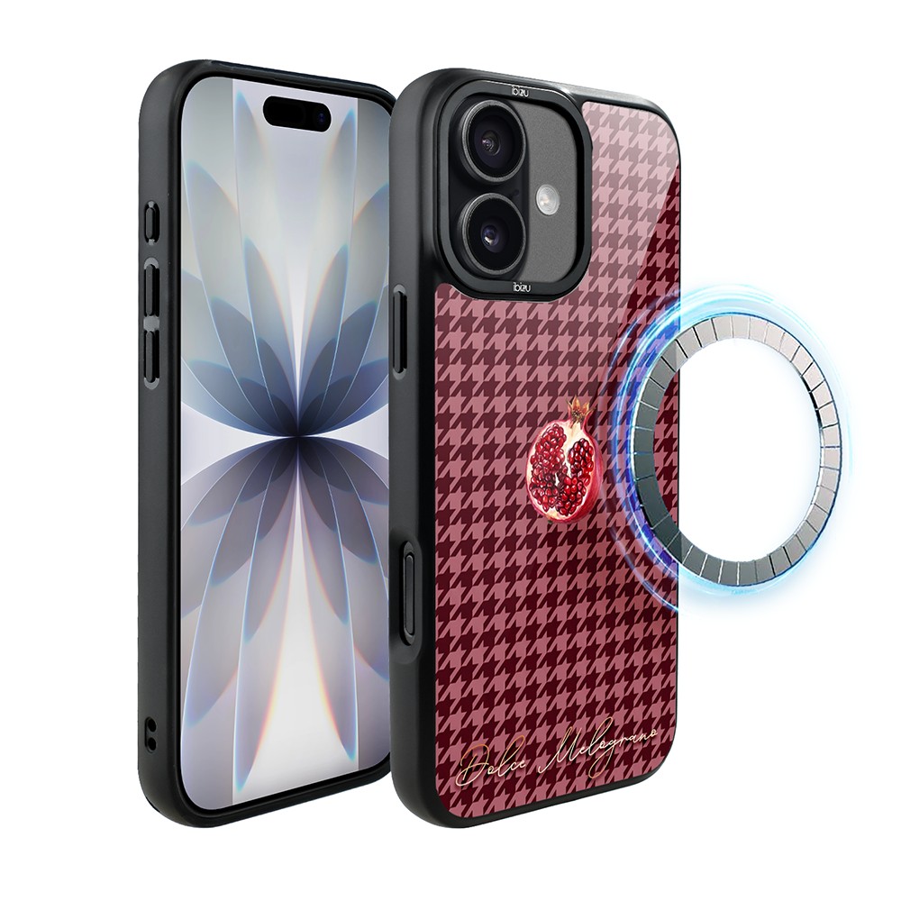 Etui do iPhone 17 IBIZU DropGuard Matt z MagSafe, Bella Fantasia, Rubinowy granat