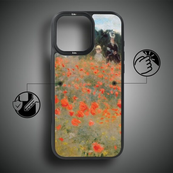 Etui do iPhone 17 IBIZU DropGuard Matt z MagSafe, Claude Monet, pole maków (4)