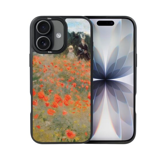Etui do iPhone 17 IBIZU DropGuard Matt z MagSafe, Claude Monet, pole maków (6)