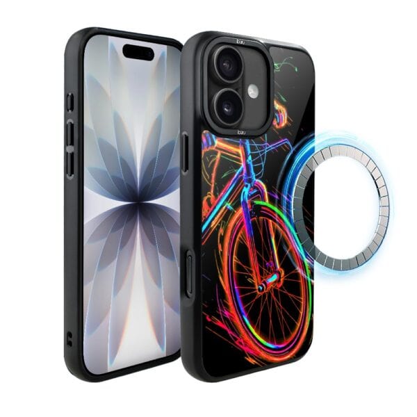 Etui do iPhone 17 IBIZU DropGuard Matt z MagSafe, #ElectroMove, Rowerowa wibracja