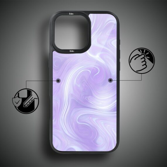 Etui do iPhone 17 IBIZU DropGuard Matt z MagSafe, Ethereal Essence, Lawendowy wir (4)