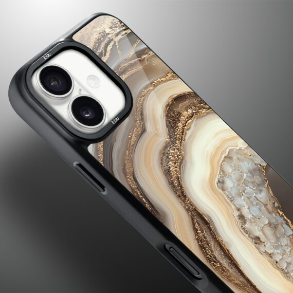 Etui do iPhone 17 IBIZU DropGuard Matt z MagSafe, Ethereal Essence, Miodowy Agat (2)