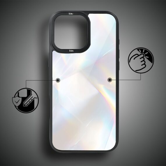 Etui do iPhone 17 IBIZU DropGuard Matt z MagSafe, Ethereal Essence, Opalizujący diament (4)
