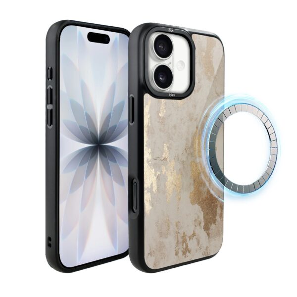 Etui do iPhone 17 IBIZU DropGuard Matt z MagSafe, Ethereal Essence, Szampańskie Złoto