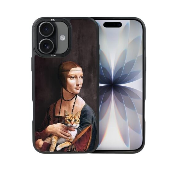 Etui do iPhone 17 IBIZU DropGuard Matt z MagSafe, Leonardo Da Vinci, dama z kotem (6)