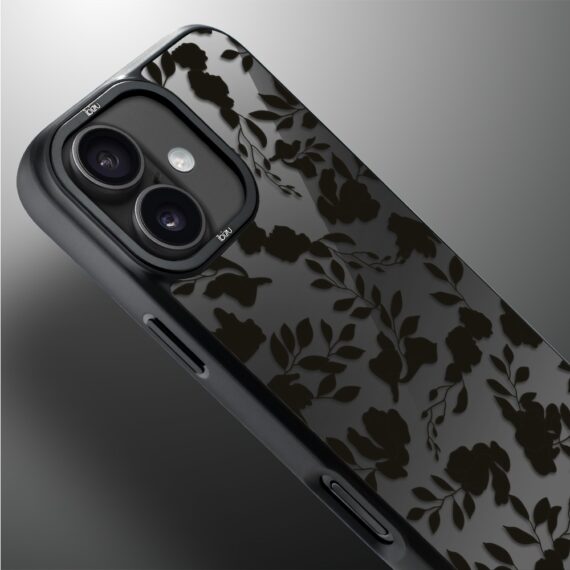Etui do iPhone 17 IBIZU DropGuard Matt z MagSafe, Midnight, Cienie liści (2)
