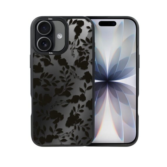 Etui do iPhone 17 IBIZU DropGuard Matt z MagSafe, Midnight, Cienie liści (6)