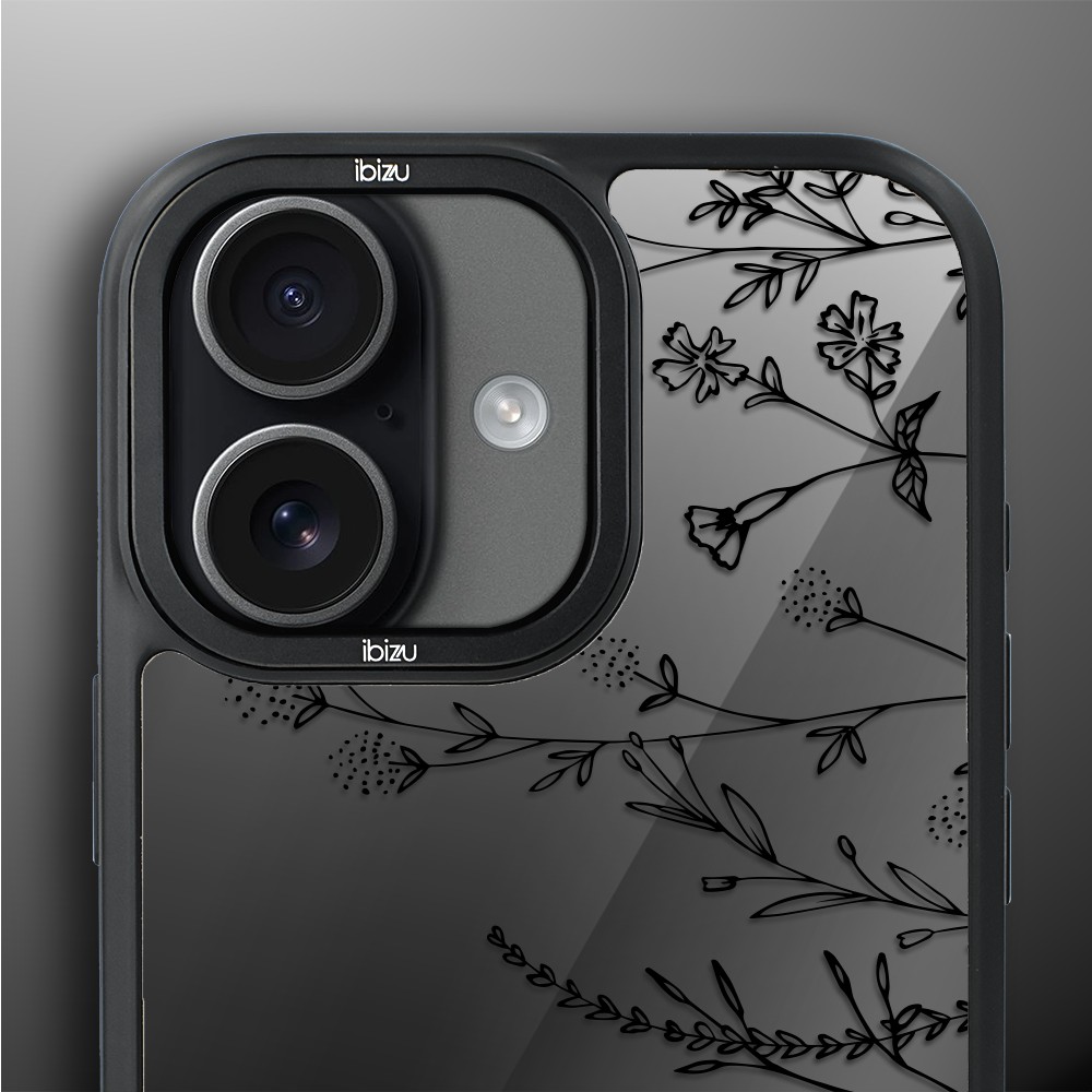 Etui do iPhone 17 IBIZU DropGuard Matt z MagSafe, Midnight, Dotyk kwiatów (7)