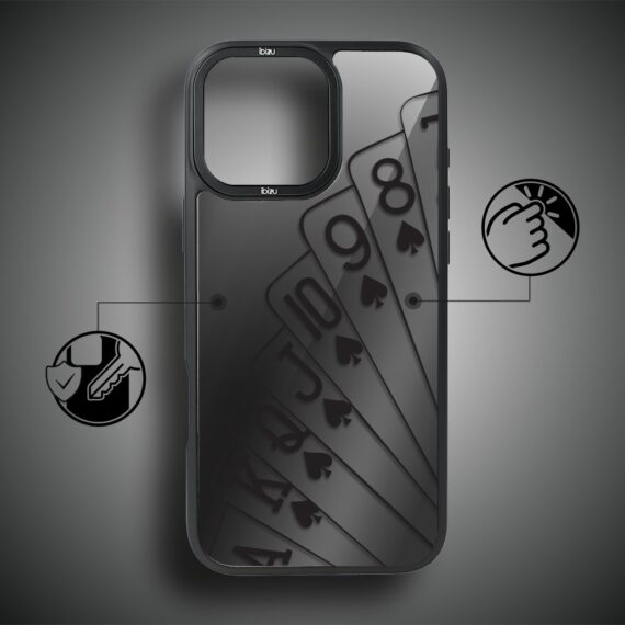 Etui do iPhone 17 IBIZU DropGuard Matt z MagSafe, Midnight, Karty do gry (4)